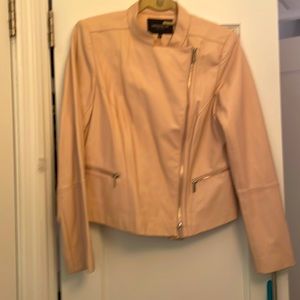 Lafayette 148 Pink Leather Jacket Size 10